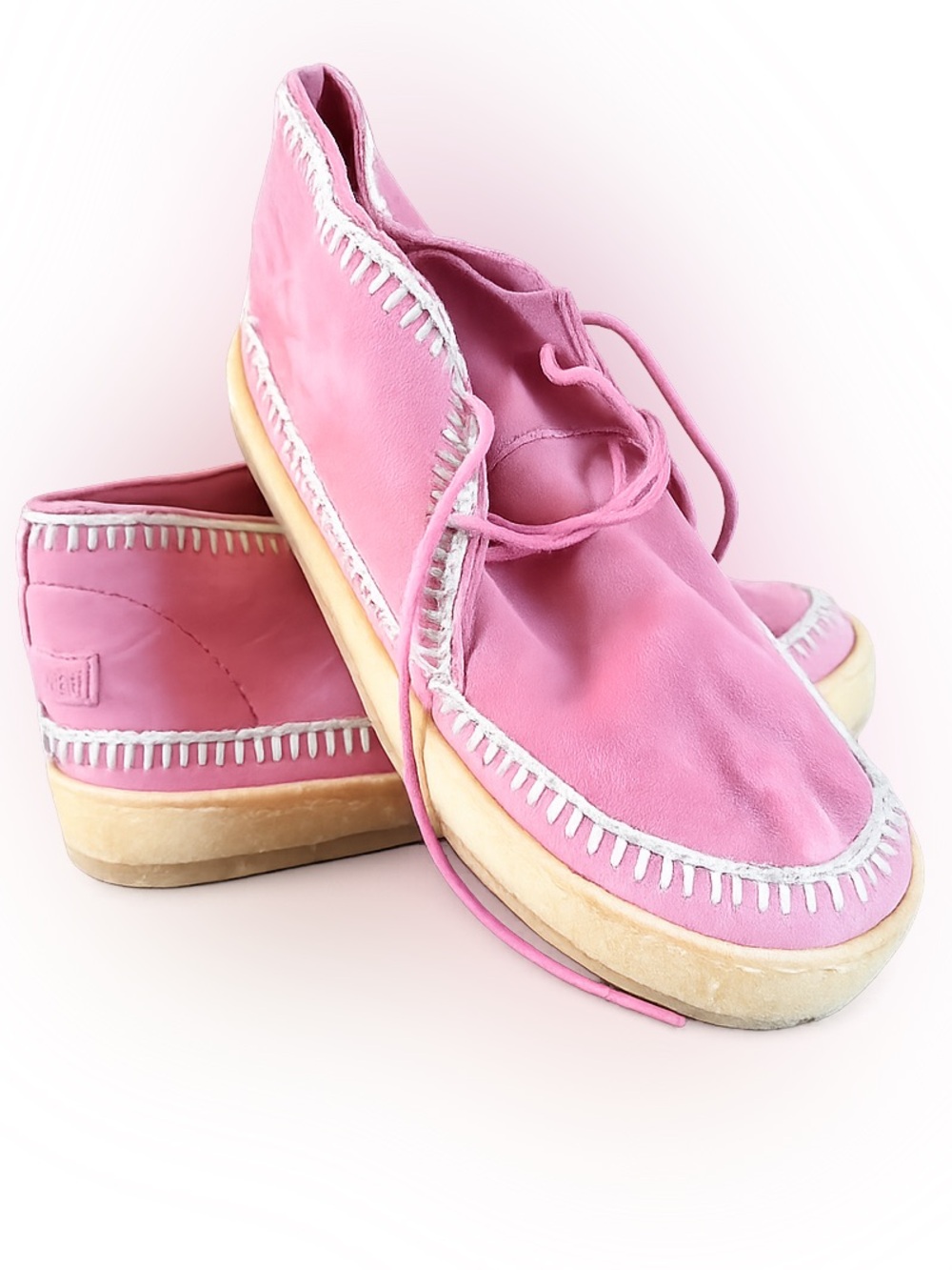 Laidback London Pink Suede Platform Chukka Boots US 8 EU 39 Leather